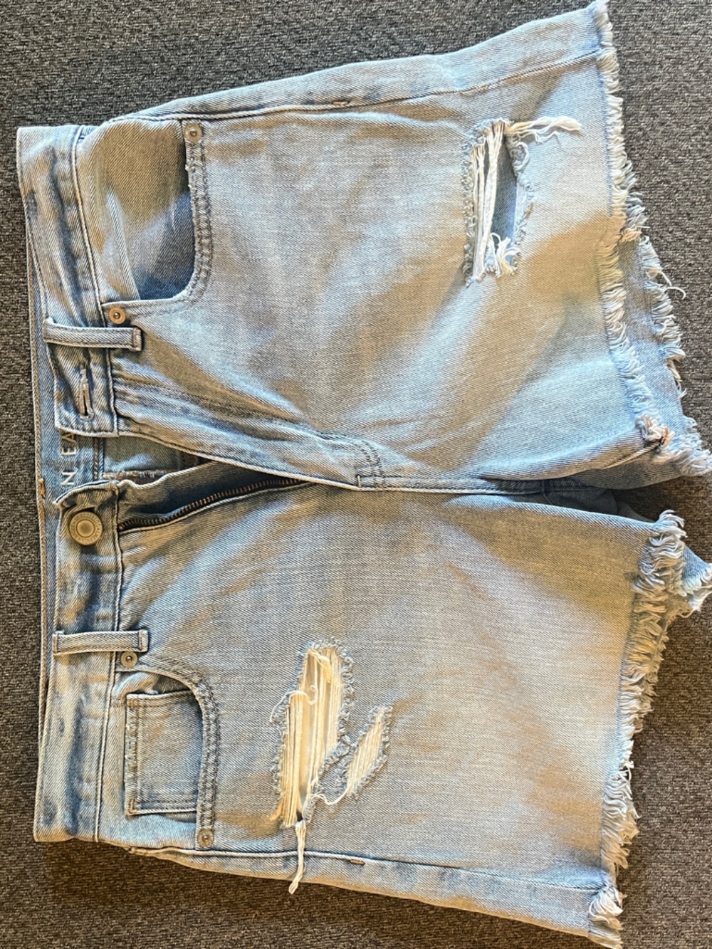 American Eagle Outfitters Light Blue Distressed Jean Shorts